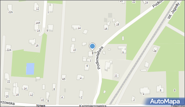 Milanówek, Podkowiańska, 8, mapa Milanówek