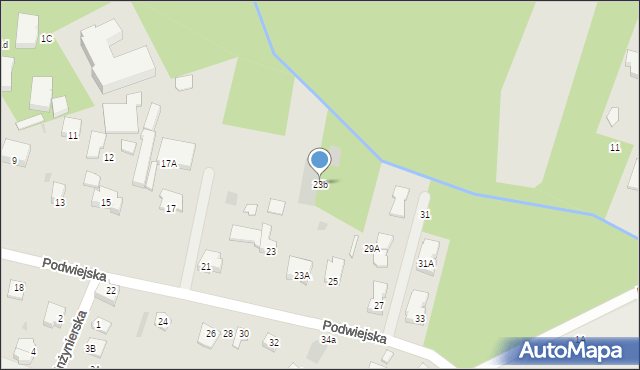 Milanówek, Podwiejska, 23b, mapa Milanówek