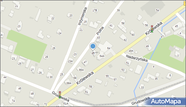 Milanówek, Polna, 45, mapa Milanówek