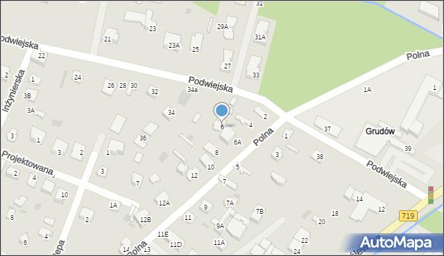 Milanówek, Polna, 6, mapa Milanówek