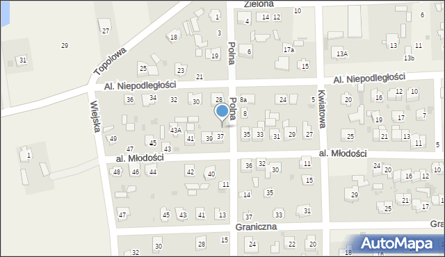 Milejów-Osada, Polna, 9, mapa Milejów-Osada