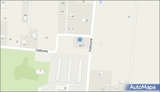 Milejowice, Północna, 28, mapa Milejowice