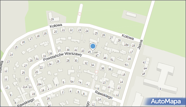 Mińsk Mazowiecki, Powstańców Warszawy, 45A, mapa Mińsk Mazowiecki