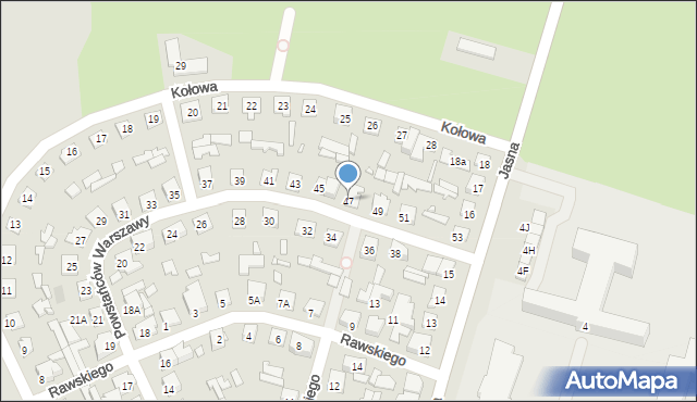 Mińsk Mazowiecki, Powstańców Warszawy, 47, mapa Mińsk Mazowiecki