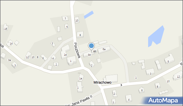 Mirachowo, Pocztowa, 4b, mapa Mirachowo