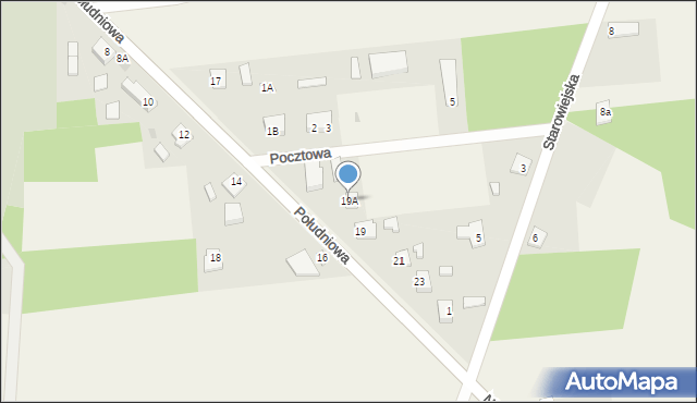 Miszewo Murowane, Południowa, 19A, mapa Miszewo Murowane