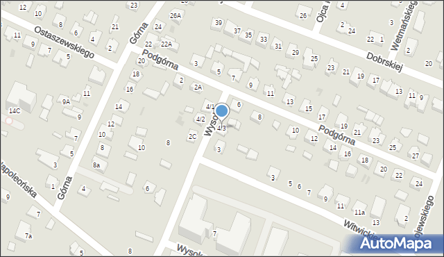 Mława, Podgórna, 4/3, mapa Mława