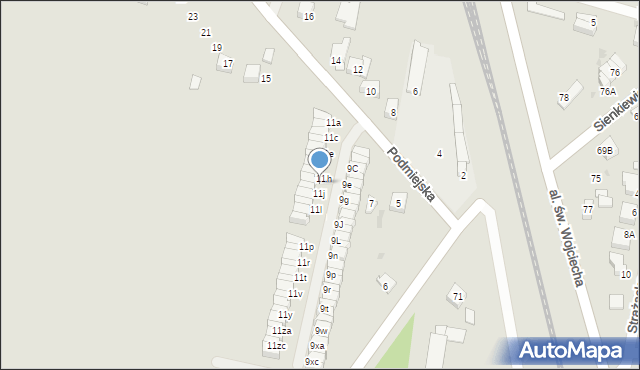 Mława, Podmiejska, 11i, mapa Mława