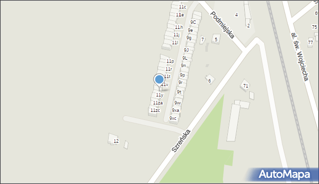 Mława, Podmiejska, 11x, mapa Mława