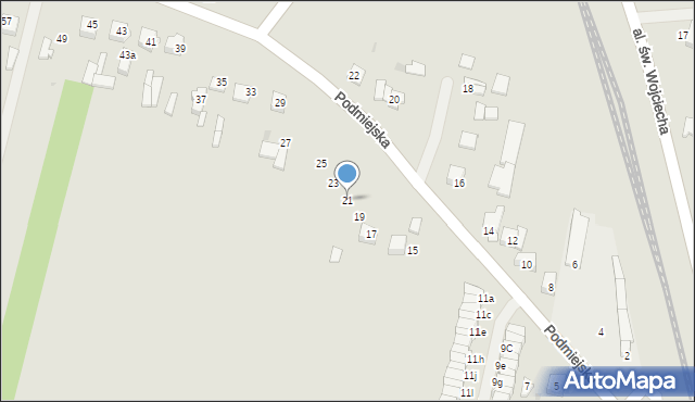 Mława, Podmiejska, 21, mapa Mława
