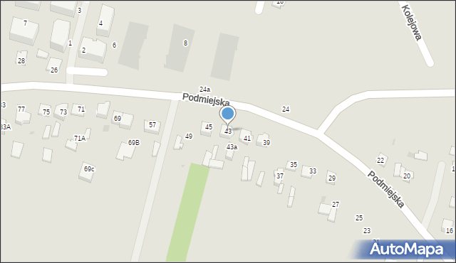 Mława, Podmiejska, 43, mapa Mława
