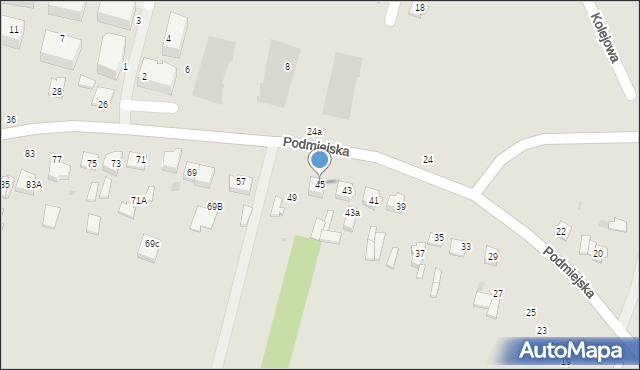 Mława, Podmiejska, 45, mapa Mława