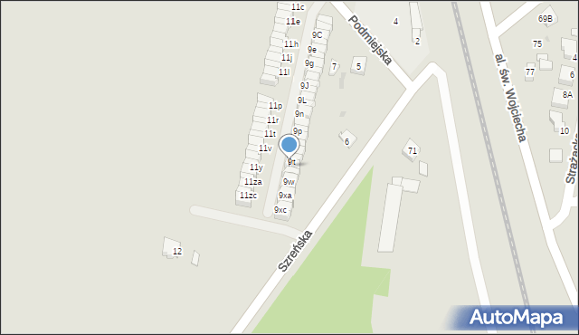 Mława, Podmiejska, 9u, mapa Mława