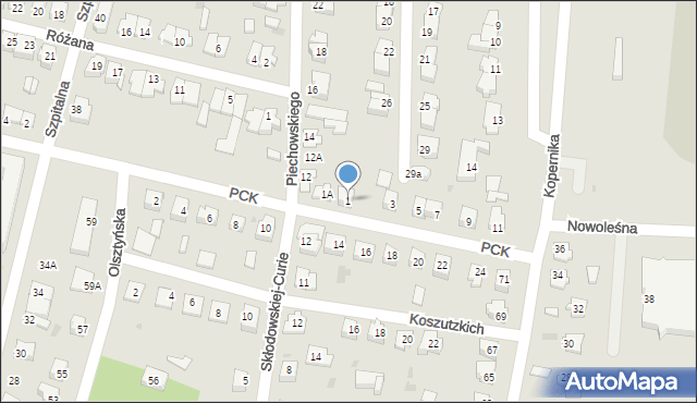 Mława, Polskiego Czerwonego Krzyża, 1, mapa Mława