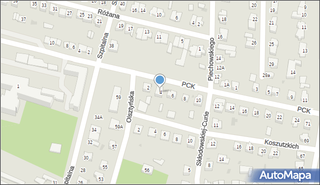 Mława, Polskiego Czerwonego Krzyża, 4, mapa Mława