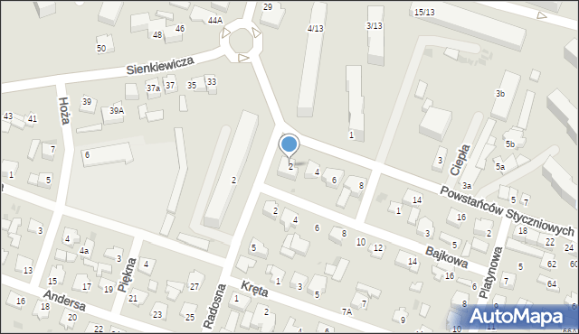 Mława, Powstańców Styczniowych, 2, mapa Mława