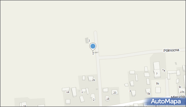 Mleczna, Północna, 2, mapa Mleczna