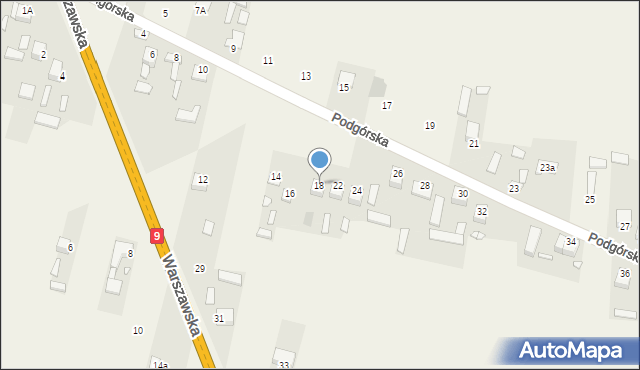 Młynek, Podgórska, 18, mapa Młynek