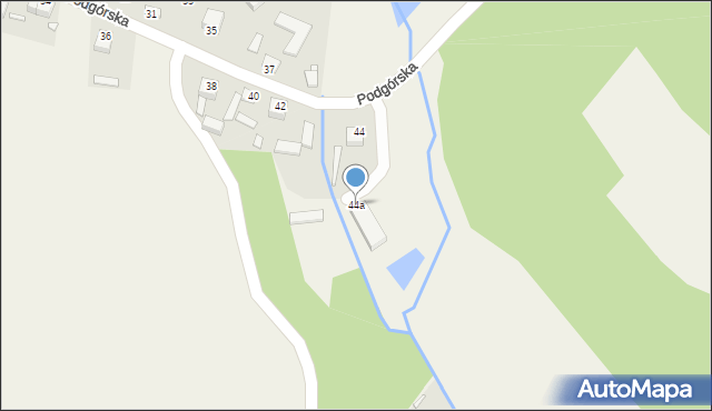 Młynek, Podgórska, 44a, mapa Młynek