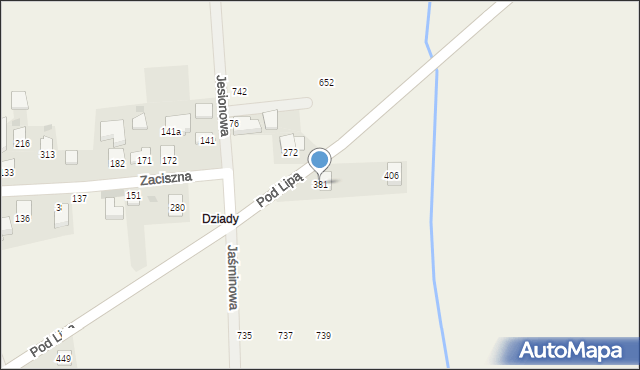 Mników, Pod Lipą, 66, mapa Mników