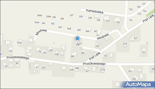 Mników, Pod Lipą, 7, mapa Mników