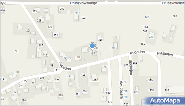 Mników, Pogodna, 13, mapa Mników