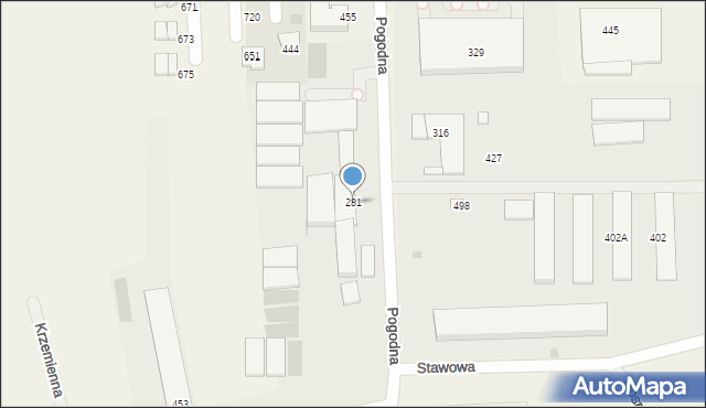 Mników, Pogodna, 64, mapa Mników