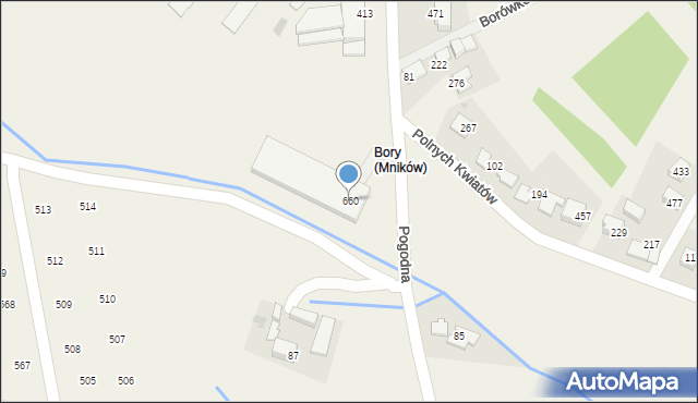 Mników, Pogodna, 78, mapa Mników