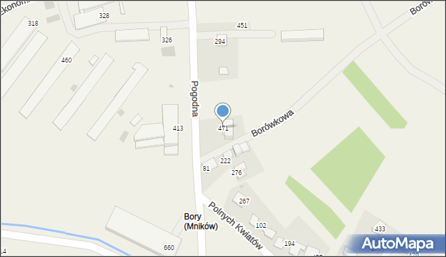 Mników, Pogodna, 87, mapa Mników