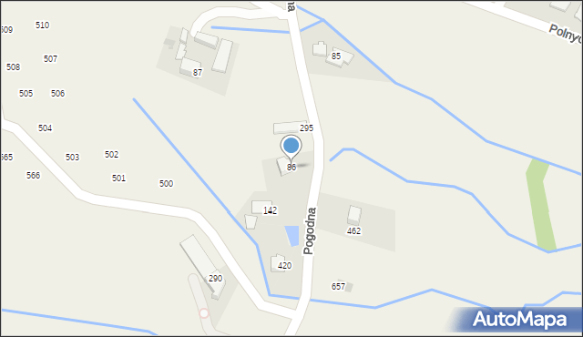 Mników, Pogodna, 90, mapa Mników