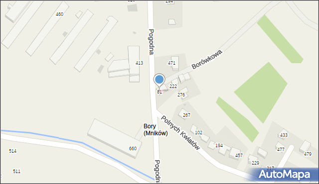 Mników, Pogodna, 91, mapa Mników