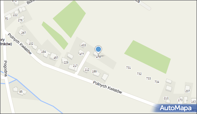 Mników, Polnych Kwiatów, 19, mapa Mników