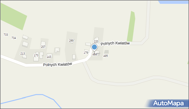 Mników, Polnych Kwiatów, 4, mapa Mników