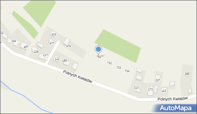 Mników, Polnych Kwiatów, 55, mapa Mników