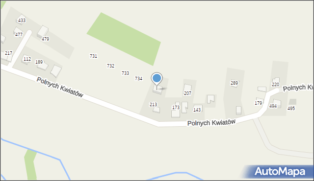 Mników, Polnych Kwiatów, 63, mapa Mników