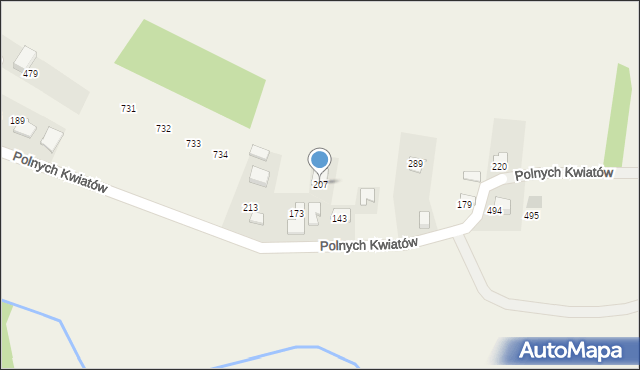 Mników, Polnych Kwiatów, 67, mapa Mników