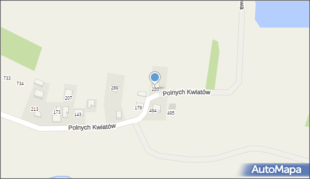 Mników, Polnych Kwiatów, 77, mapa Mników