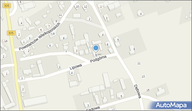 Mochy, Podgórna, 5, mapa Mochy