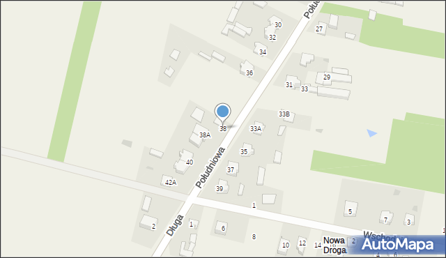 Modliszewice, Południowa, 38, mapa Modliszewice