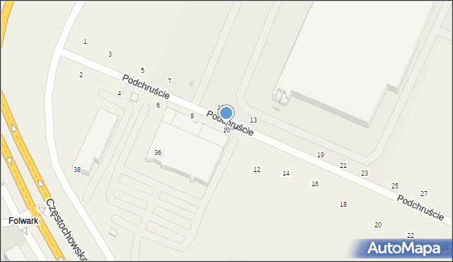 Modlnica, Podchruście, 10, mapa Modlnica