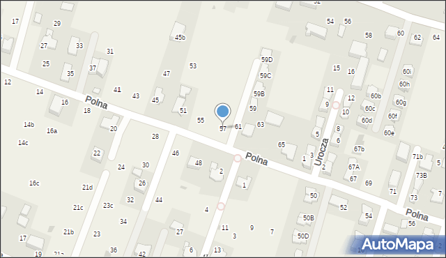 Modlnica, Polna, 57, mapa Modlnica