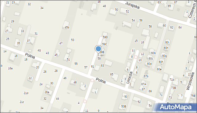 Modlnica, Polna, 59A, mapa Modlnica