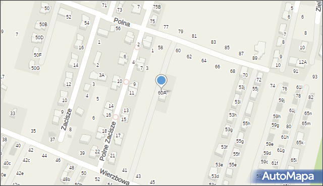 Modlnica, Polna, 60A, mapa Modlnica