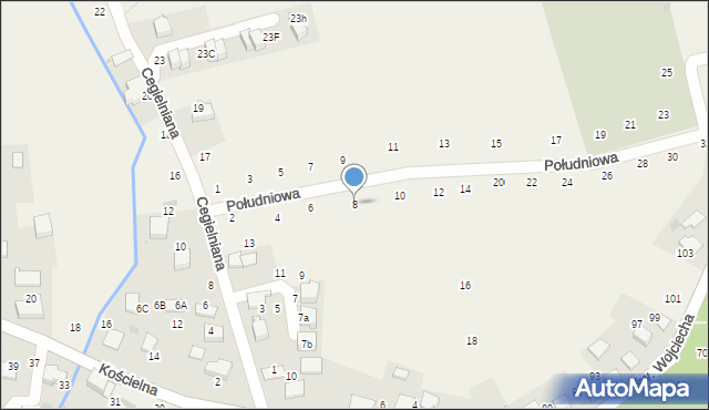 Modlnica, Południowa, 8, mapa Modlnica