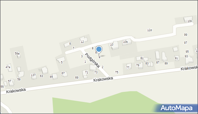 Modlniczka, Podgórska, 4, mapa Modlniczka