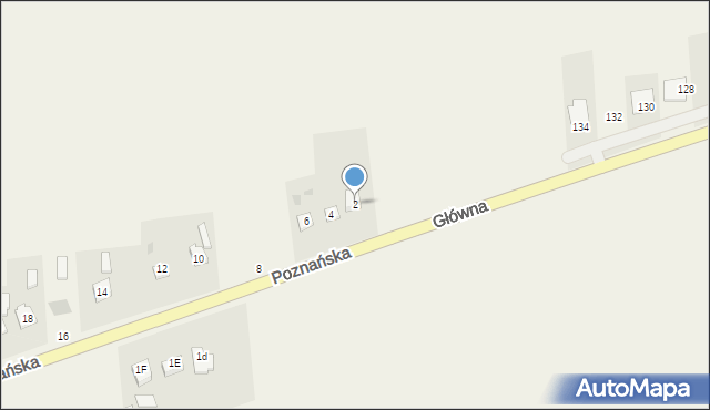 Modrze, Poznańska, 2, mapa Modrze