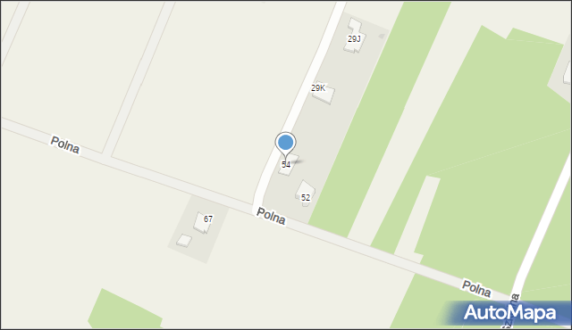Modzerowo, Polna, 54, mapa Modzerowo