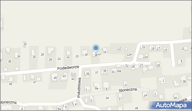 Mogilany, Podedworze, 16, mapa Mogilany