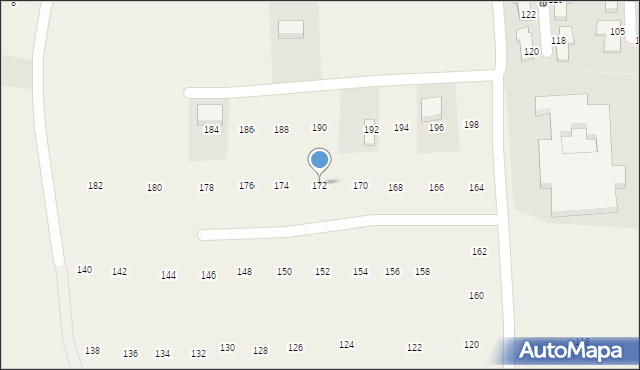 Mogilany, Podedworze, 172, mapa Mogilany