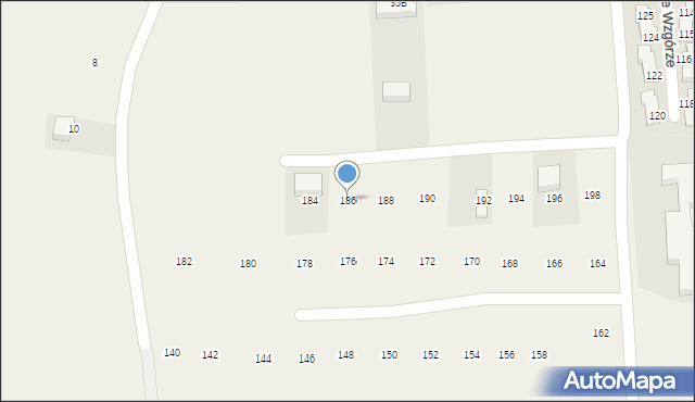 Mogilany, Podedworze, 186, mapa Mogilany